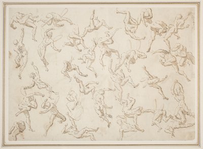 Sheet of Figure Studies by Thomas Carwitham